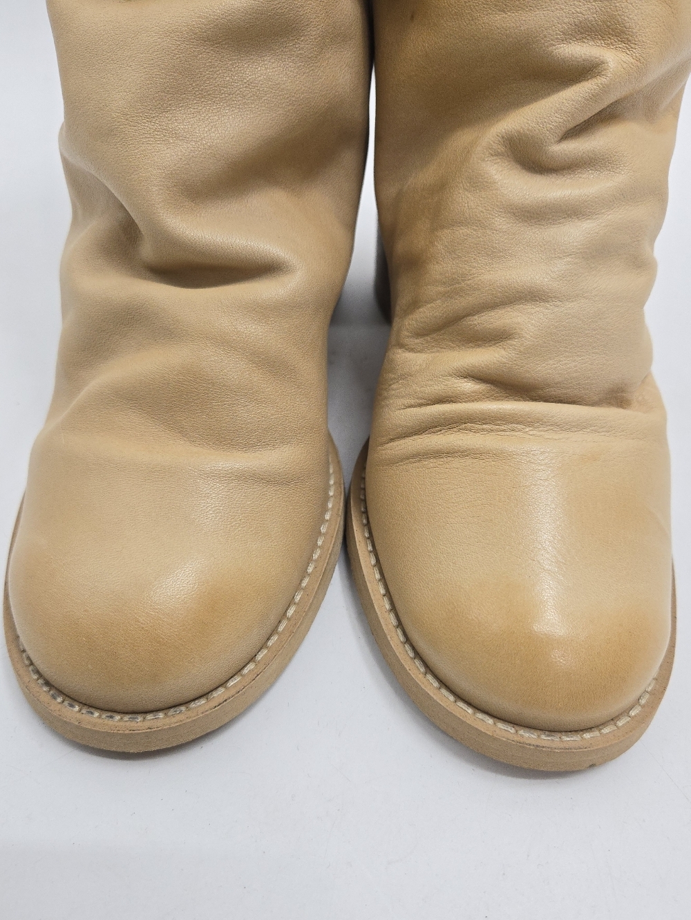 Free People Elle‎ Boots Slouchy Natural Cream Leather - Picture 5 of 15